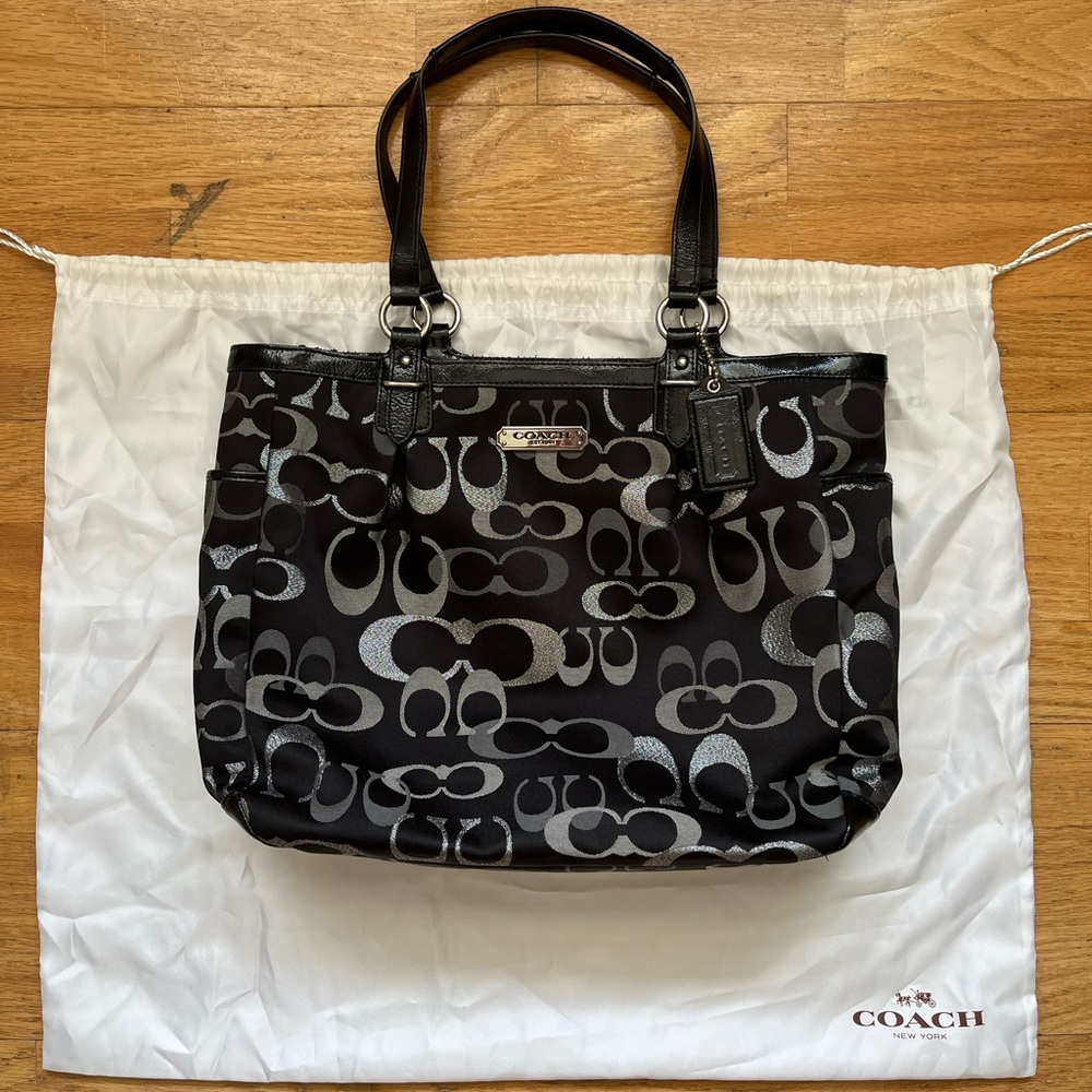2010’s Coach silver/black tote bag